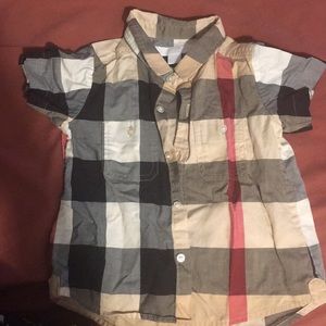 Burberry size 12 month button up worn once